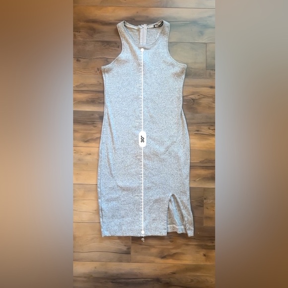 MNG by Mango Gray Knit Bodycon Dress | Sleeveless Midi | Size Approx S/M - Picture 9 of 9